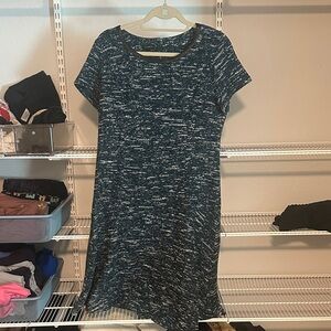 Talbots Black and White Textured Midi Dress